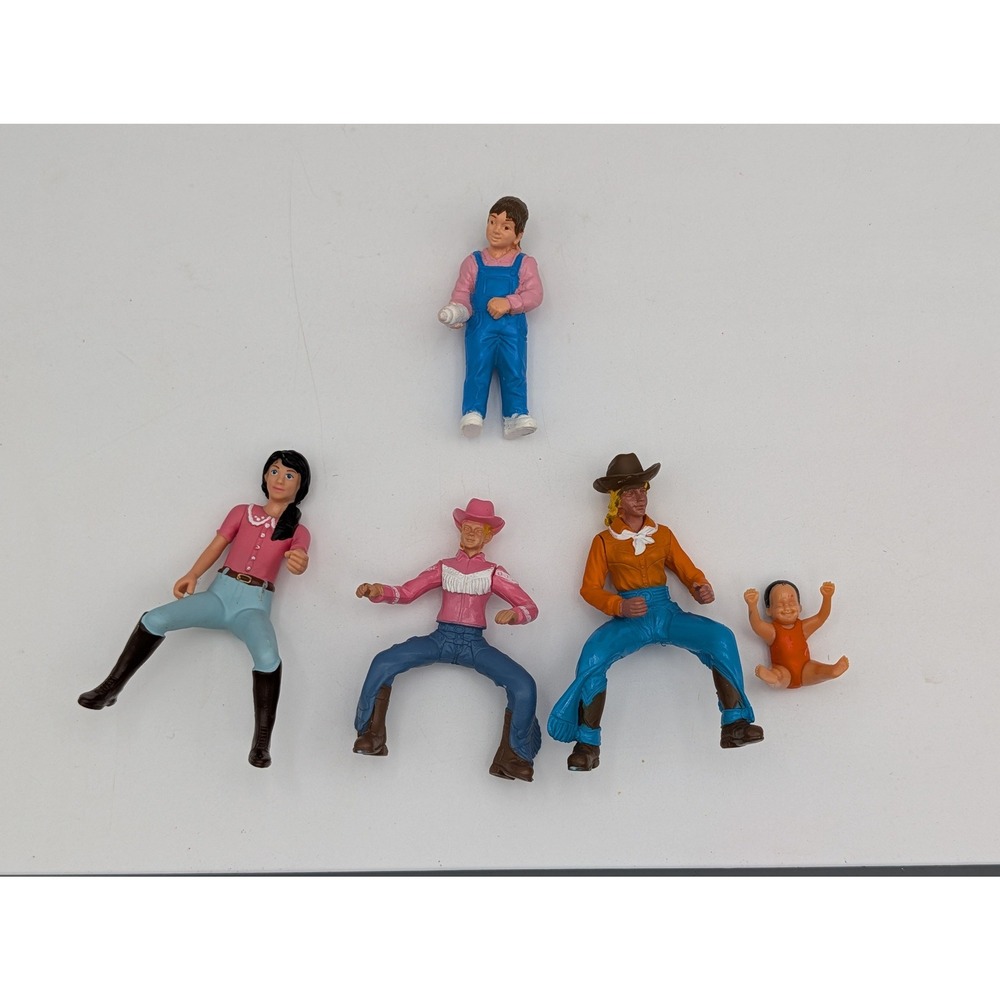Safari Ltd Toy Figures Western Cowboy Cowgirl Farm People Lot Horse Riding